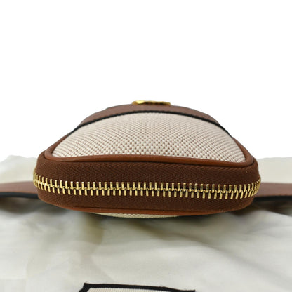 GUCCI Phone Case Vintage Canvas Belt Bag Dark Brown 581519