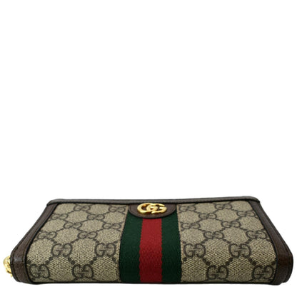 GUCCI Ophidia GG Supreme Canvas Zip Wallet Beige 523154