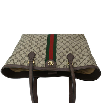 GUCCI Ophidia Medium GG Supreme Canvas Tote Bag Beige 631685