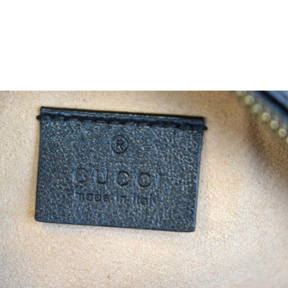 GUCCI GG Marmont Mini Round Leather Crossbody Bag Black 550154