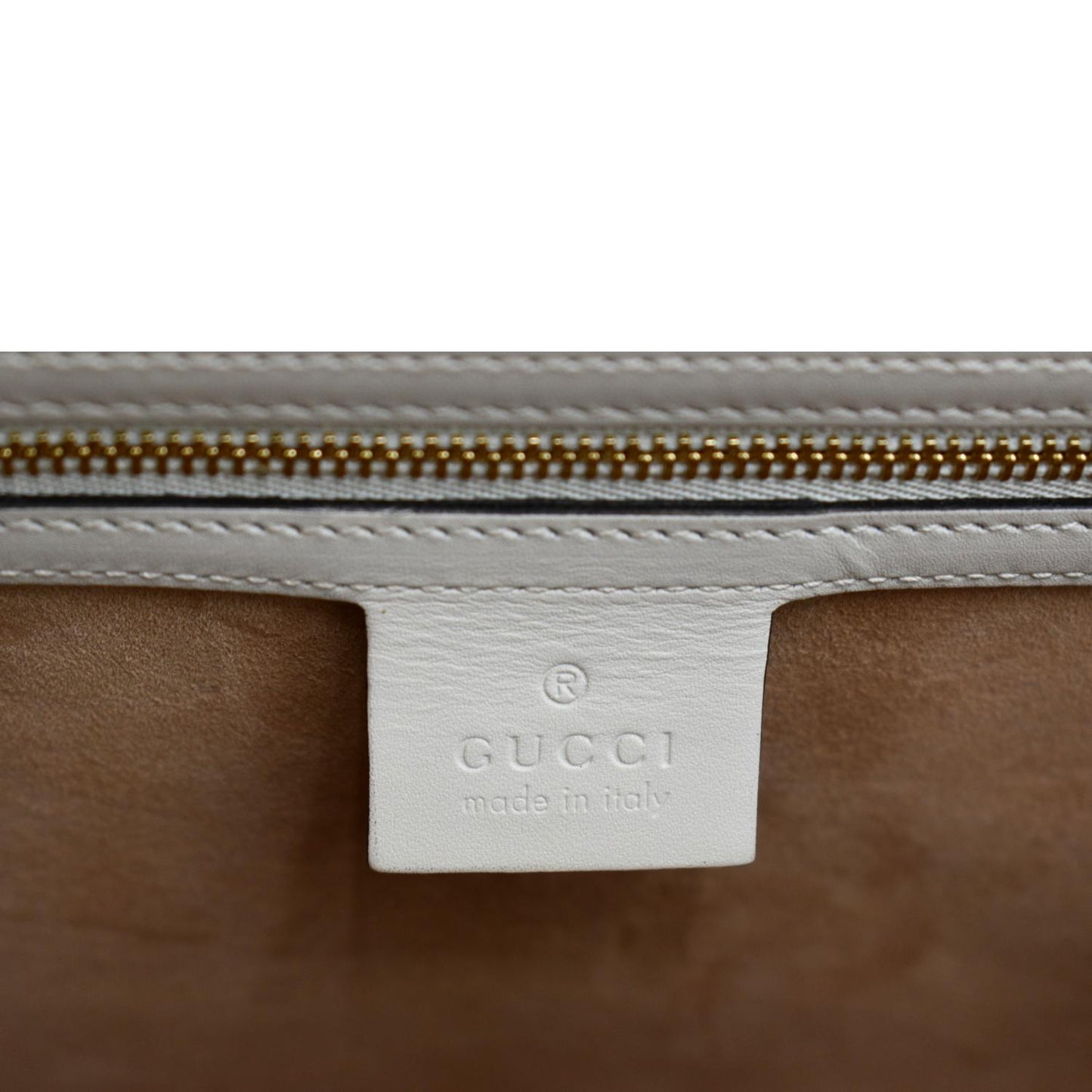 GUCCI Maxi Sylvie Calfskin Leather Top Handle Shoulder Bag White 477631