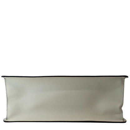 GUCCI Maxi Sylvie Calfskin Leather Top Handle Shoulder Bag White 477631