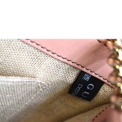 GUCCI Emily Medium GG Guccissima Leather Chain Shoulder Bag Light Pink 449635