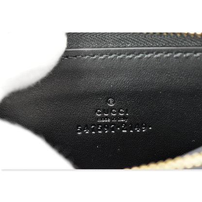 GUCCI Logo Leather Zip Around Card Case Wallet Black 547597
