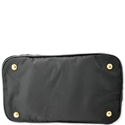 PRADA Tessuto Vitello Daino Nylon Tote Shoulder Bag Black