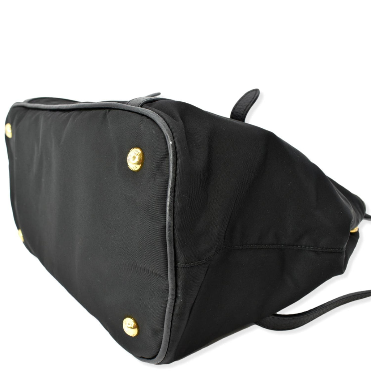 PRADA Tessuto Vitello Daino Nylon Tote Shoulder Bag Black