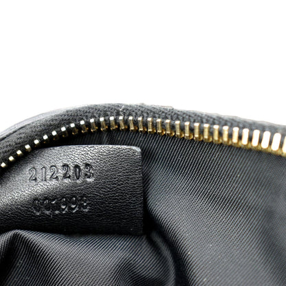 GUCCI Guccissima Leather GG Wristlet Pochette Black 212203