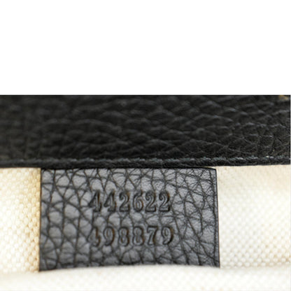 GUCCI GG Marmont Leather Top Handle Shoulder Bag Black 442622