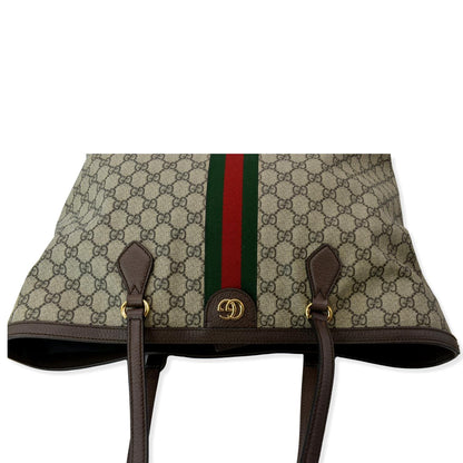 GUCCI Ophidia Medium GG Supreme Canvas Tote Bag Beige 631685