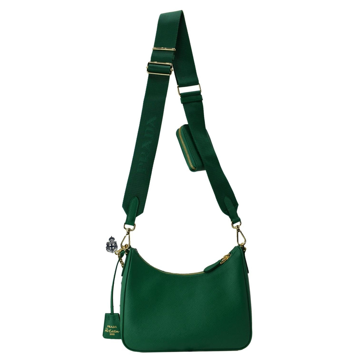 PRADA Re-Edition 2005 Saffiano Leather Shoulder Bag Green