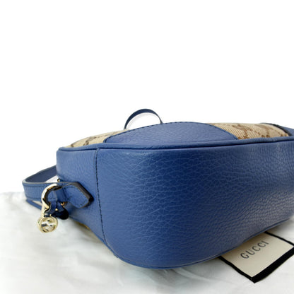 GUCCI Bree GG Canvas Leather Crossbody Bag Beige 449413