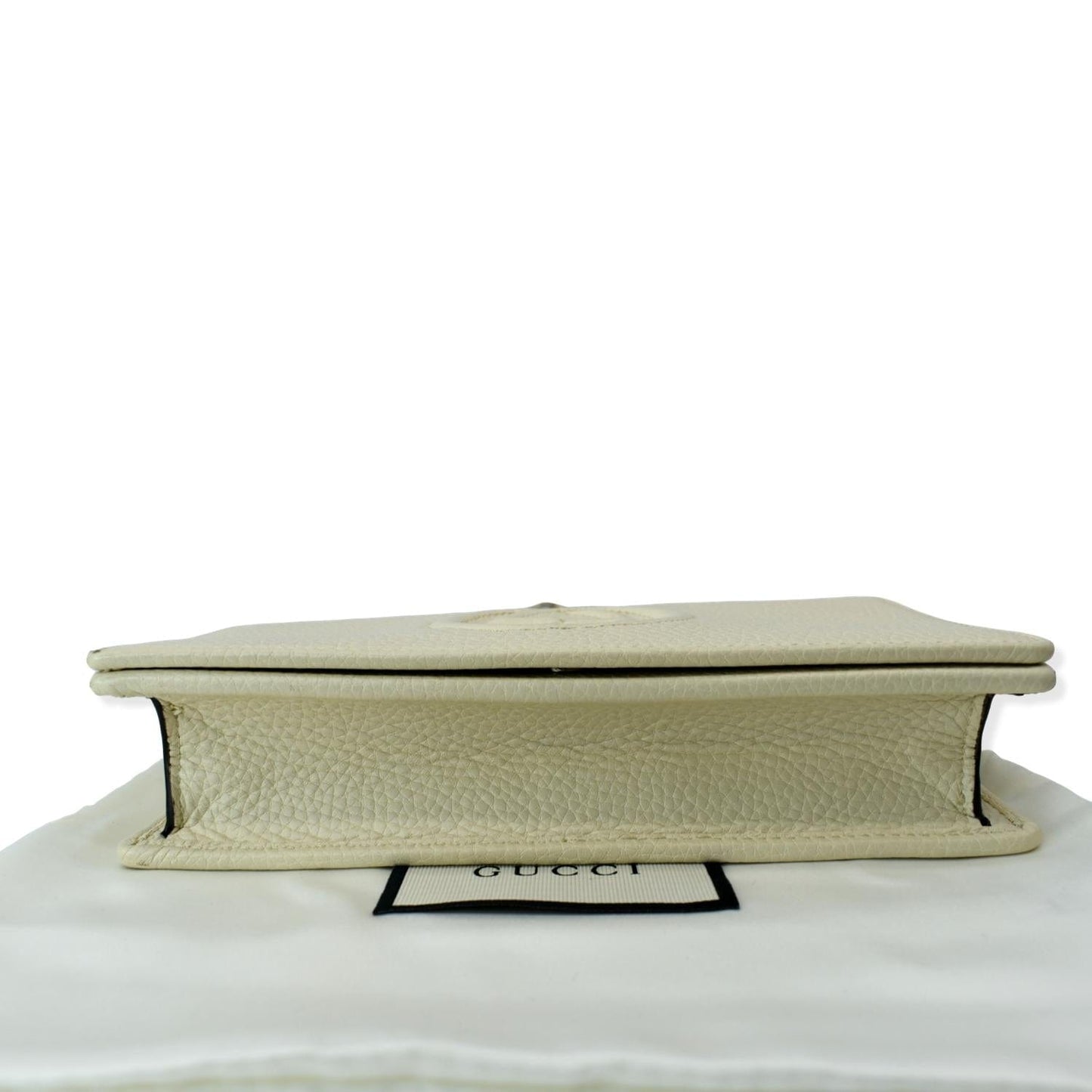 GUCCI Mini Soho Leather Wallet On Chain Crossbody Bag Ivory 598211