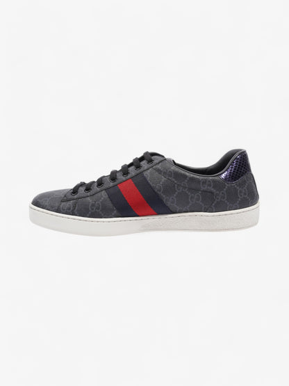 Gucci Ace GG Supreme Sneakers Black / Red / Navy Canvas EU 43.5 UK 9.5