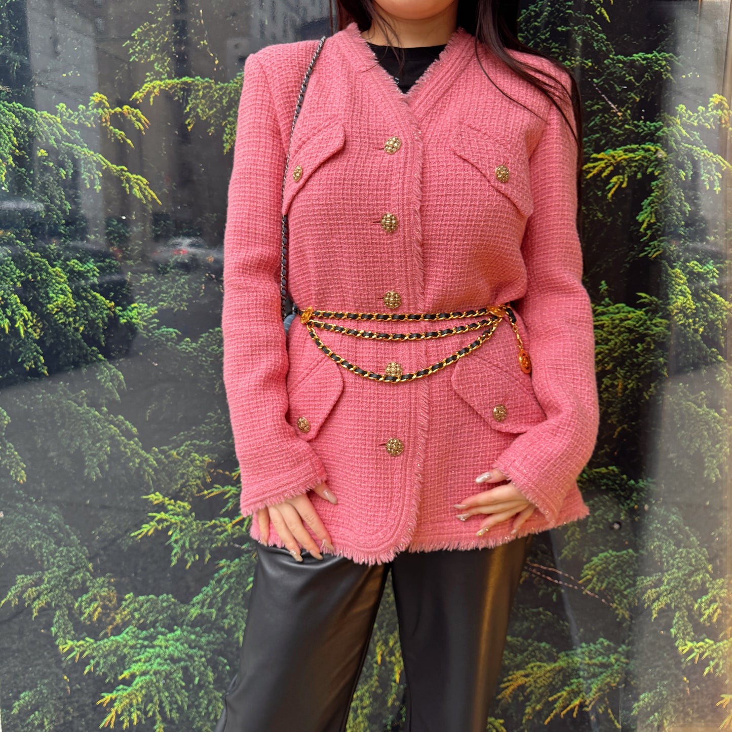 Chanel Pink Tweed Jacket 20 FW