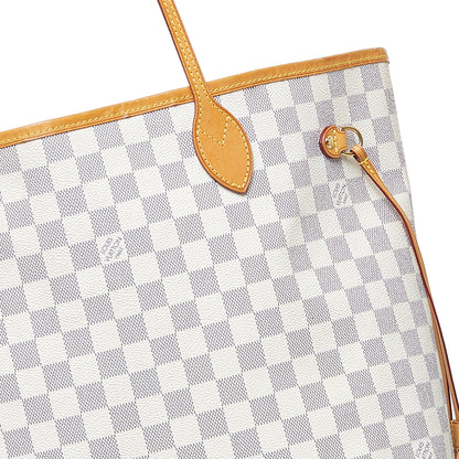 White Louis Vuitton Damier Azur Neverfull MM Tote Bag