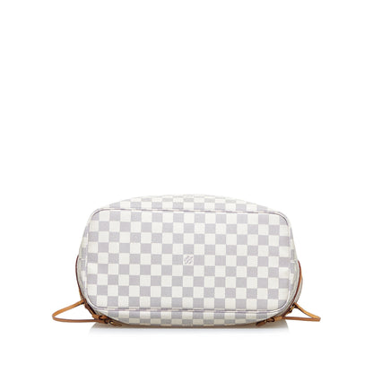 White Louis Vuitton Damier Azur Neverfull MM Tote Bag