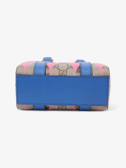 Gucci Rhombus Printed GG Blue / GG Supreme / Pink Canvas Mini