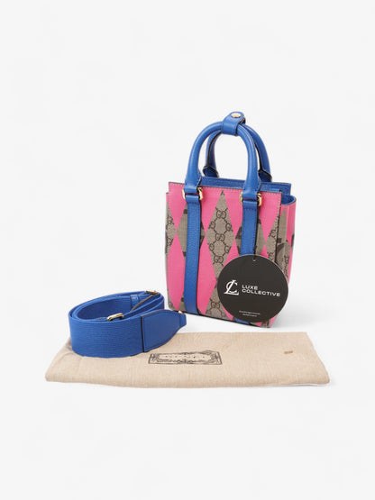 Gucci Rhombus Printed GG Blue / GG Supreme / Pink Canvas Mini