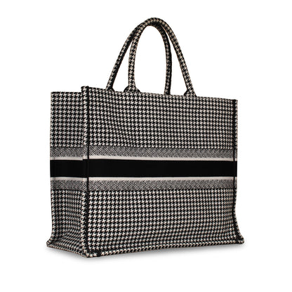 Large Dior Book Tote -  Houndstooth