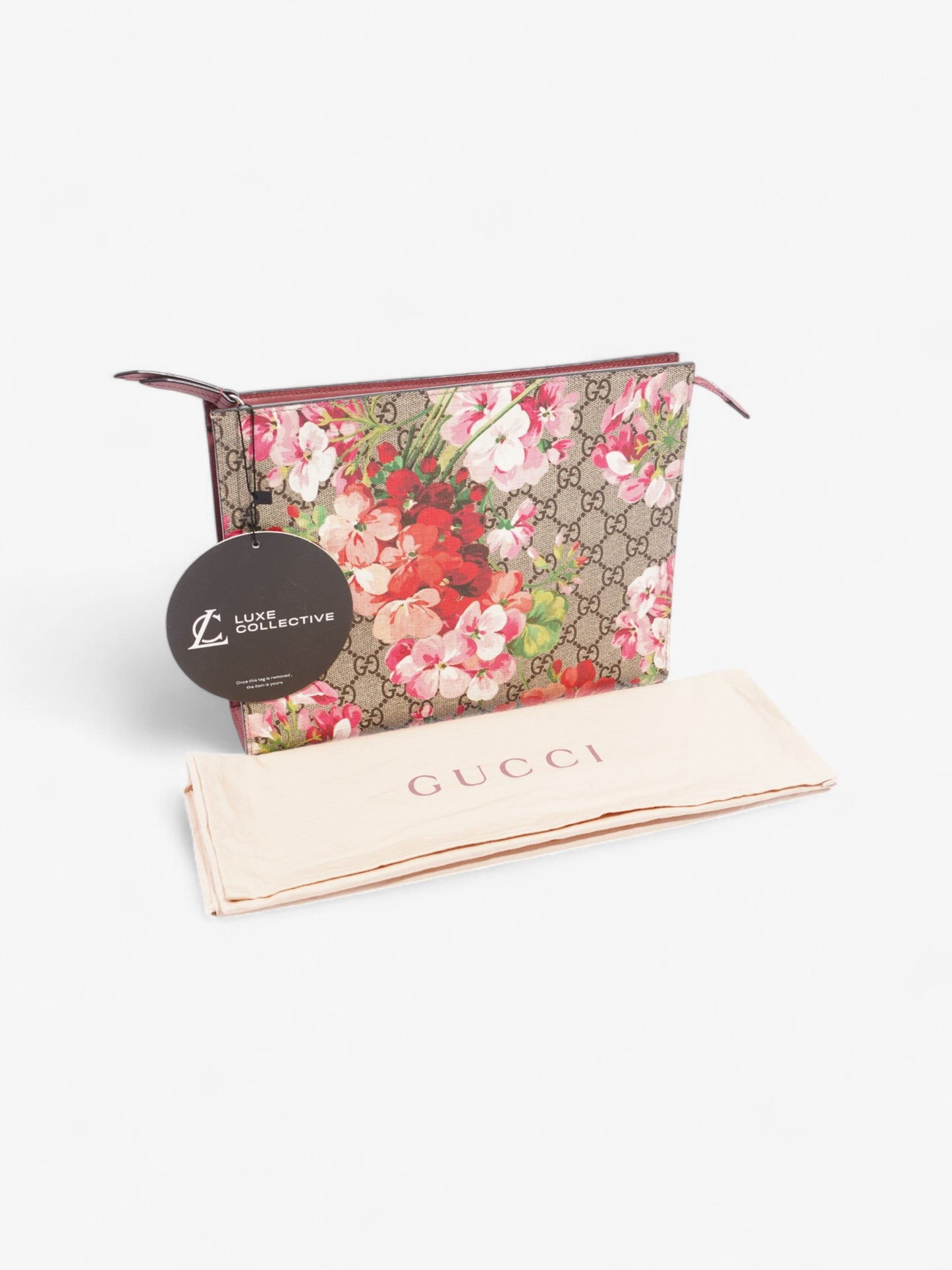 Gucci Blooms Zip Pouch GG Supreme / Bloom Coated Canvas Large