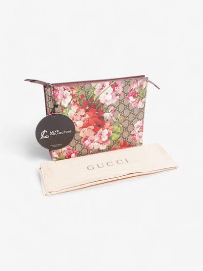 Gucci Blooms Zip Pouch GG Supreme / Bloom Coated Canvas Large