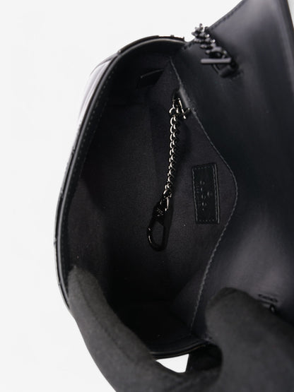 Gucci GG Marmont Black Patent Leather Super Mini