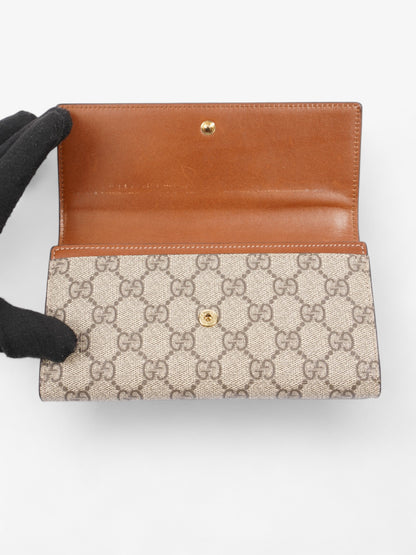Gucci Continental Wallet Brown / GG Supreme Calfskin Leather