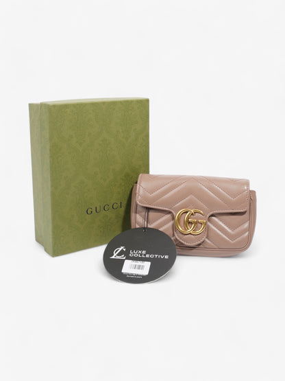 Gucci GG Marmont Rose Beige  Matelasse Leather Super Mini