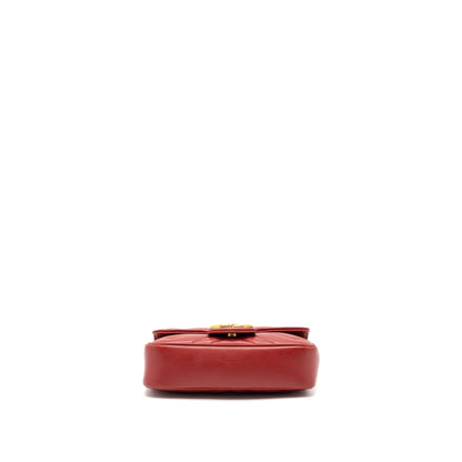 Gucci GG Marmont Super Mini Bag Matelassé Calfskin Red Brushed