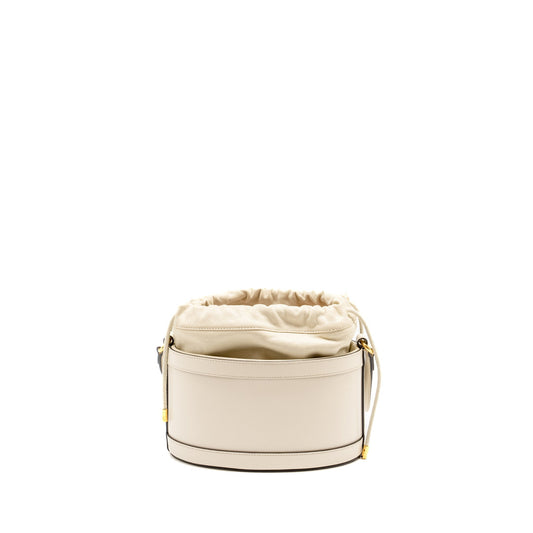 Gucci 1955 Horsebit Bucket Tote Bag Calfskin White