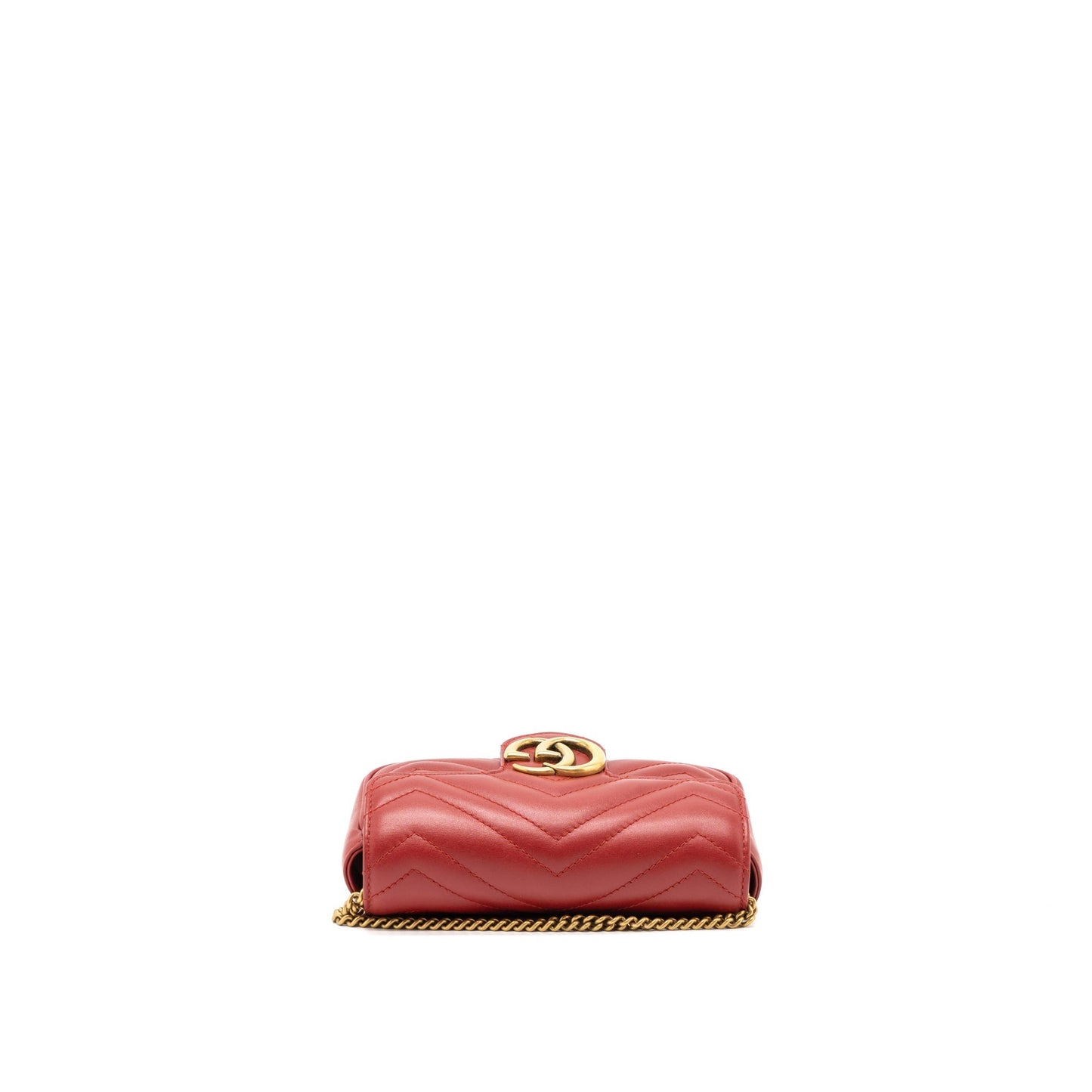 Gucci GG Marmont Super Mini Bag Matelassé Calfskin Red Brushed
