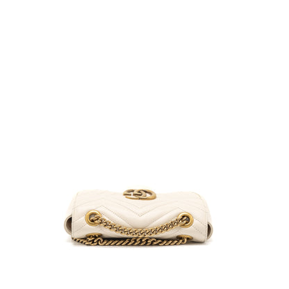 Gucci GG Marmont Mini Bag Matelassé Calfskin White Brushed