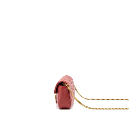 Gucci GG Marmont Super Mini Bag Matelassé Calfskin Red Brushed