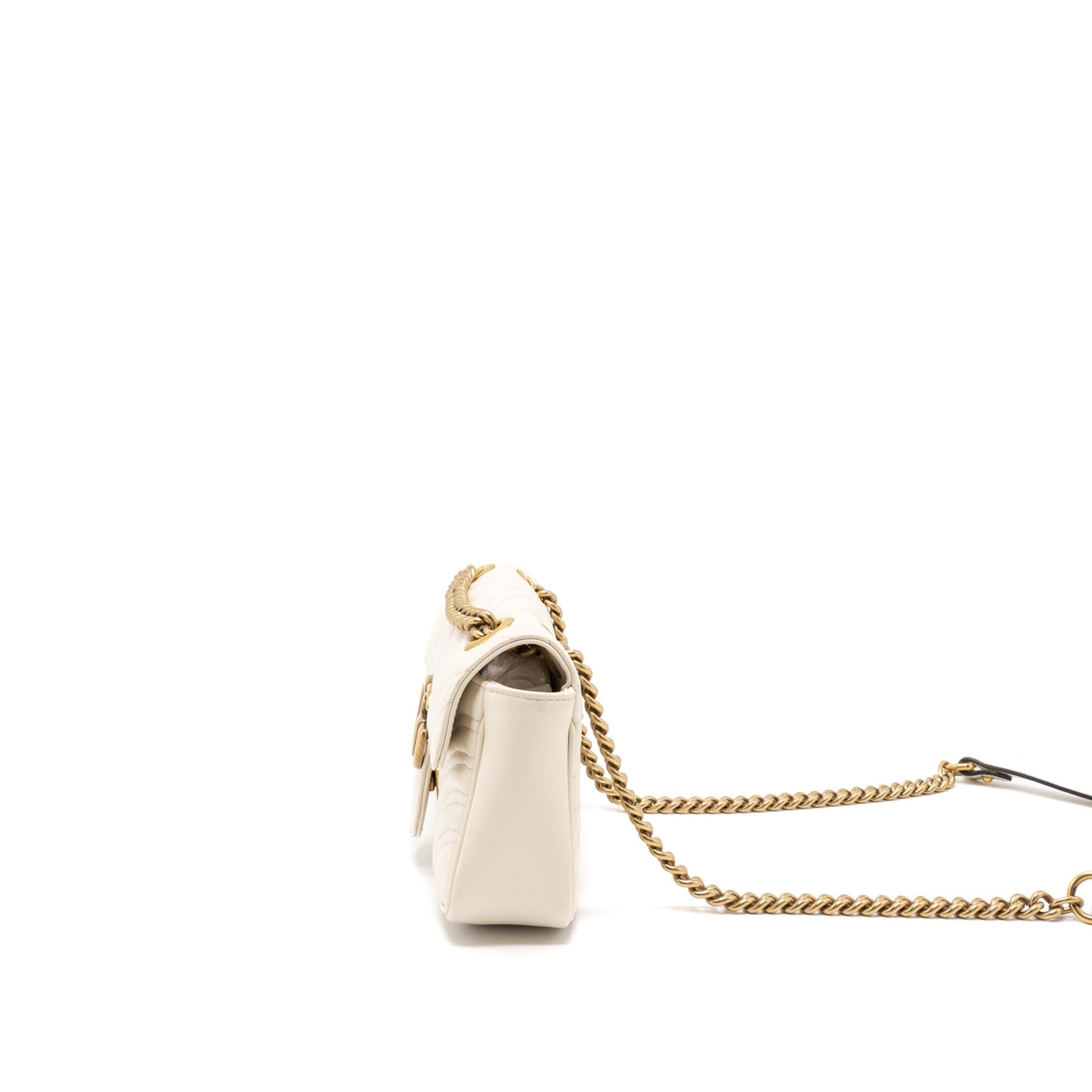 Gucci GG Marmont Mini Bag Matelassé Calfskin White Brushed
