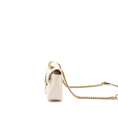 Gucci GG Marmont Mini Bag Matelassé Calfskin White Brushed