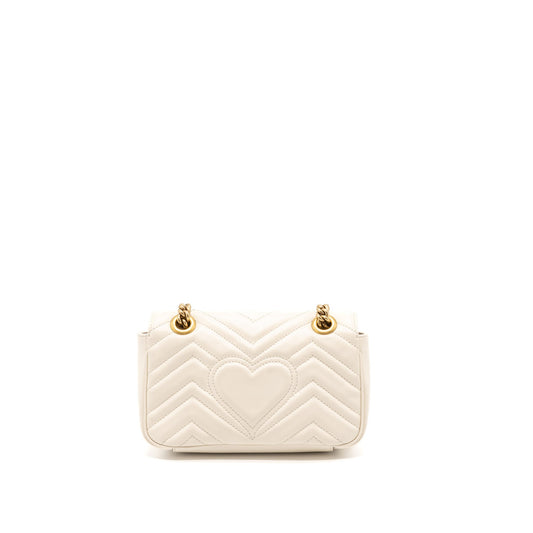 Gucci GG Marmont Mini Bag Matelassé Calfskin White Brushed