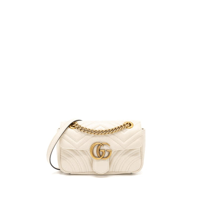 Gucci GG Marmont Mini Bag Matelassé Calfskin White Brushed