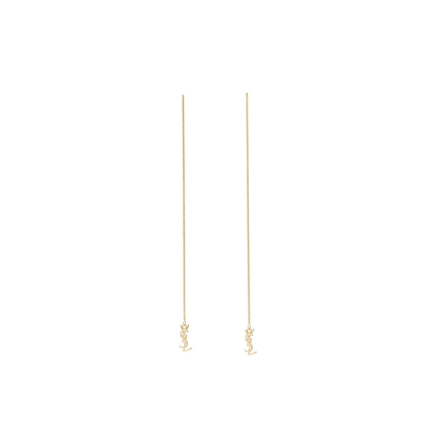 Saint Laurent/YSL Logo Dropped Earrings Gold Tone