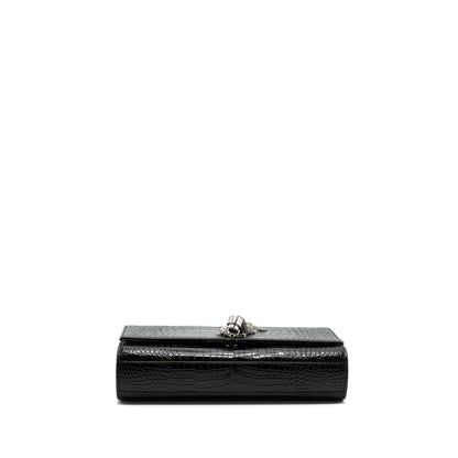 Saint Laurent/YSL Kate Tassel Croc-embossed calfskin Black SH