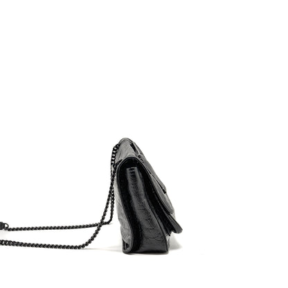 Saint Laurent/YSL Medium Niki Bag Crocodile-Embossed Black Calfskin Black Hardware