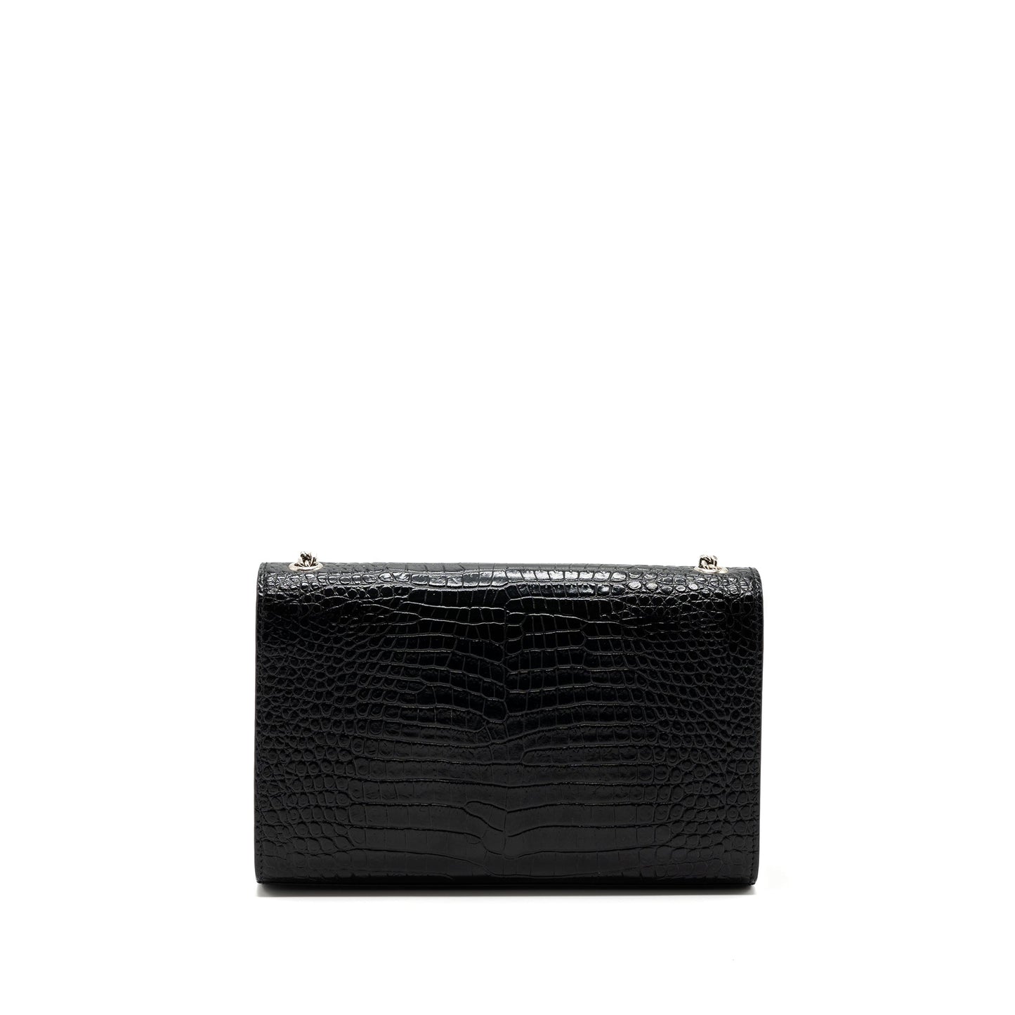 Saint Laurent/YSL Kate Tassel Croc-embossed calfskin Black SH