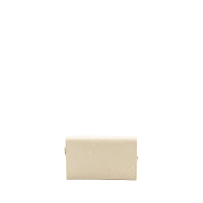 Gucci Interlocking G Crossbody Chain Bag Wallet leather White L