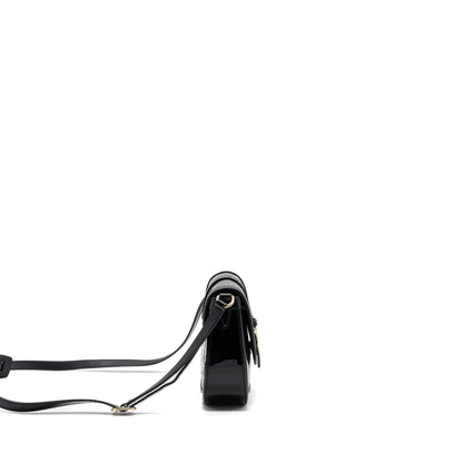 Gucci messenger crossbody bag patent black L