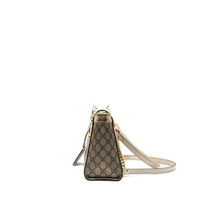 Gucci padlock small shoulder bag GG supreme canvas / Leather white