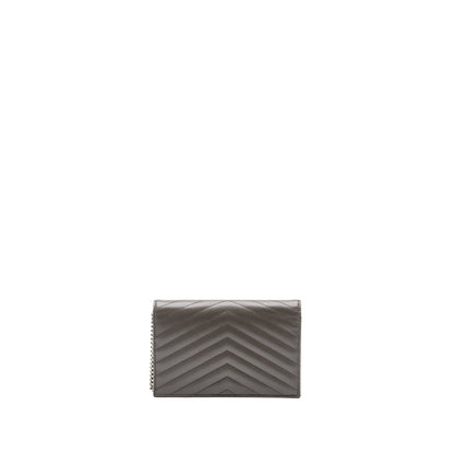 Saint Laurent/YSL Envelop Chain Bag Calfskin Grey SHW