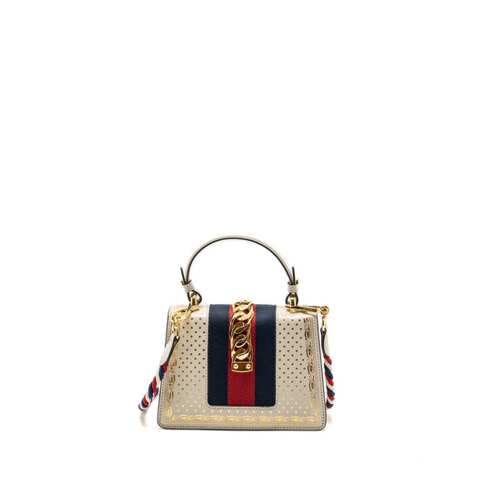 Gucci Sylvie Top Handle Bag Limited Edition leather White