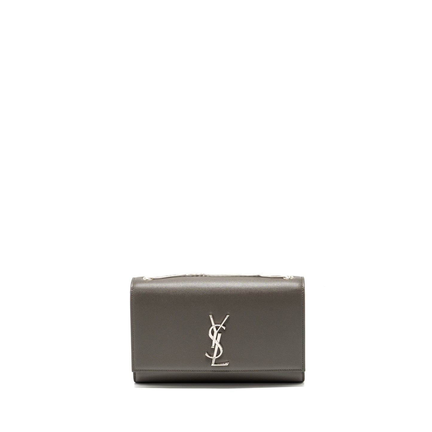Saint Laurent/YSL Medium Kate Bag Grained Calfskin Grey SHW