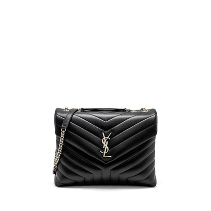 Saint Laurent Medium LouLou Shoulder Bag Calfskin Black SHW