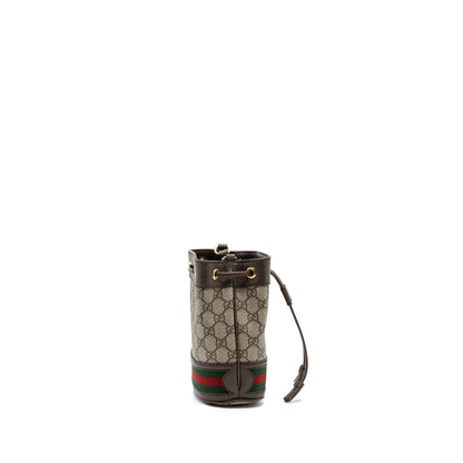 Gucci Ophidia Mini GG Bucket Bag Beige / Ebony GG Supreme Canvas