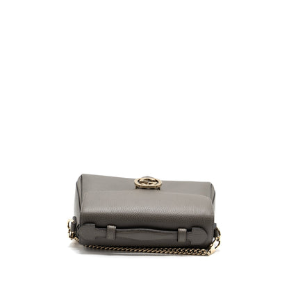 Gucci top handle messanger bag calfskin grey L